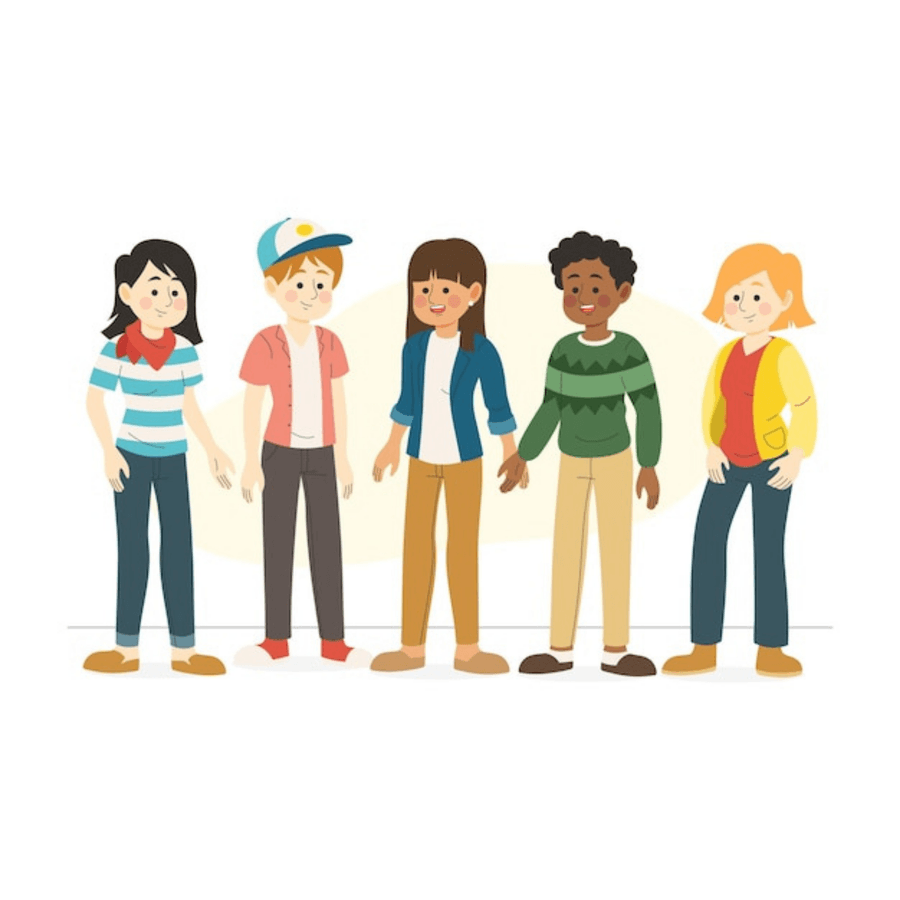 Illustration d’un groupe d’adolescents