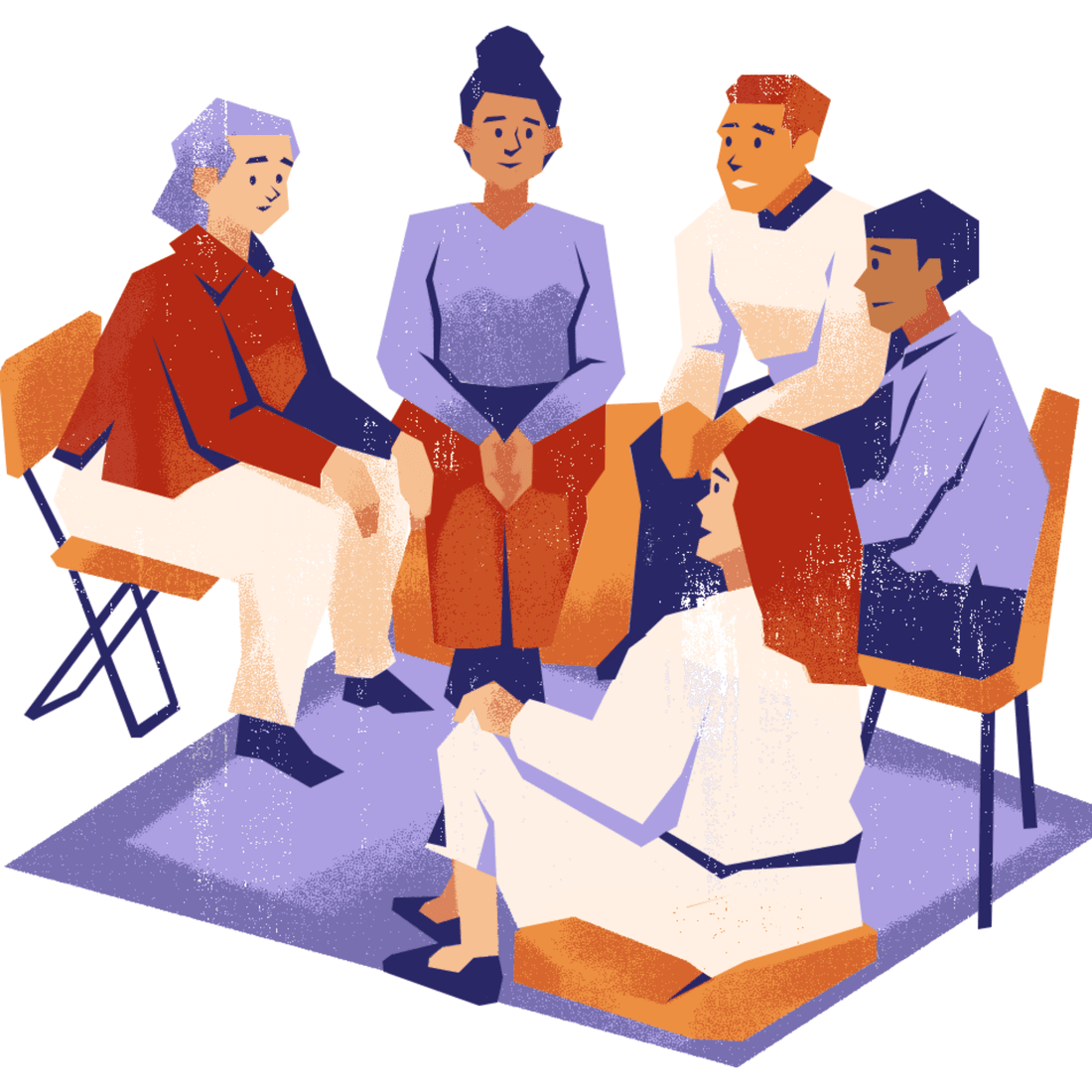 Illustration d’un groupe en séance de sophrologie collective