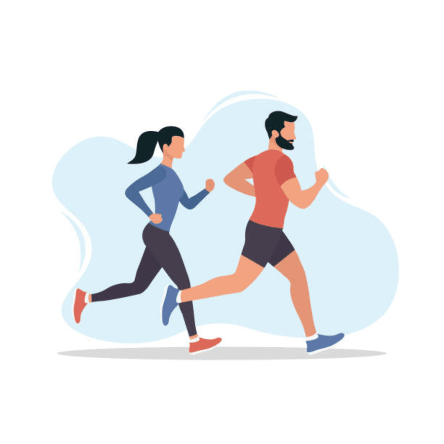 Illustration de deux personnes faisant un footing