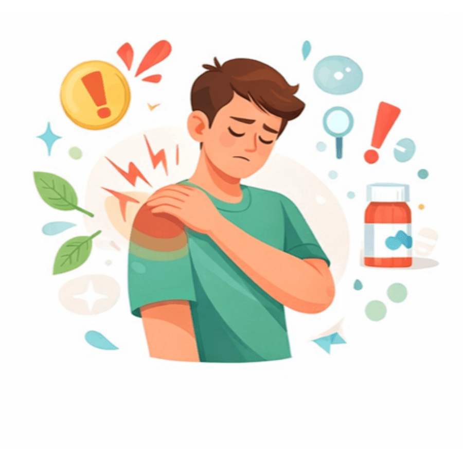 Illustration d’une personne ressentant une douleur à l’épaule