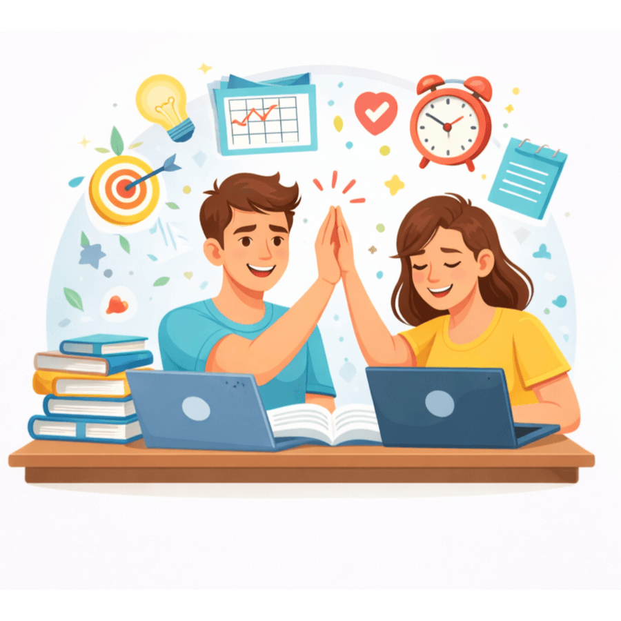 Illustration de personnes motivées atteignant un objectif